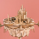 乐音园城堡3d立体拼图木制手工diy音乐盒八音盒天空之城积木质模型玩具 天空之城-曲目《天空之城》