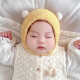 贝娜茜婴儿帽子秋冬款男女宝宝帽子冬季加厚护耳珊瑚绒毛线帽套头帽保暖 双球珊瑚绒-黄色 5-18个月（42-48CM）