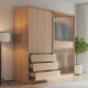 如爵（RUJUE） 如爵 北欧日式推拉门衣柜家用卧室简约现代小户型趟移门原木色组装成品衣橱 1.4米衣柜 单衣柜