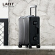 LATIT 纯铝镁合金拉杆箱静音万向轮休闲旅行行李箱旅行箱 20英寸  亚光黑