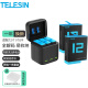TELESIN适配gopro12 11电池充电器兼容gopro10 9 8 7配件运动相机三充收纳式充电盒电池套装 收纳式2电1充（适配12/11/10/9）