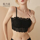 歌力诺（GORRENNO）吊带美背心抹胸女打底衫外穿免穿文胸防走光带胸垫内搭衣裹胸罩 黑色 M (推荐70C/75AB)