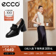 爱步（ECCO）【明星同款】单鞋女 夏季高跟包头皮鞋女 雕塑222643 黑色22264301001 37