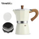Mongdio 摩卡壶摩卡咖啡壶煮咖啡壶家用意式咖啡机 白色容量约300ml+电热炉+9号圆形滤纸