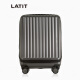 LATIT PC拉链旅行行李箱旅行箱拉杆箱男女20英寸万向轮扩展层商务出差登机箱黑灰色