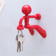 琦辞 磁铁墙壁钥匙挂架创意磁力收纳器家用懒人粘贴钥匙挂钩小人型 红色
