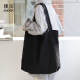 锁尔（SUOER）女包 2018新款文艺帆布包 韩版休闲帆布单肩包大包 旅行大容量布包 黑色