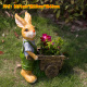 慧祥 创意庭院装饰户外园艺装饰摆件花缸动物工艺品卡通动物兔子摆件 款C兔子