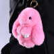 韩版可爱獭兔毛小兔子挂件 兔钥匙扣包挂饰书包萌兔钥匙正版 粉红色