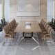 FG 会议桌简易板式大小型简约现代圆桌椅组合上海办公家具实木大小型会议桌长桌洽谈桌 2400*1200*750（双管脚）+8把椅子