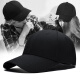 初荷 TRUE HER 帽子男女棒球帽韩版潮鸭舌帽户外运动嘻哈帽时尚情侣遮阳帽 版型款黑色
