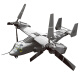 万格军事飞机模型 战斗直升机预警机国产J15W十J20小颗粒拼装积木模型组装积木战斗机玩具 v-22鱼鹰式倾斜旋翼机 (593片)