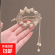古风气质超仙花环流苏发夹后脑勺盘发发卡韩版卡子头饰发饰女 花环流苏