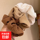 法式轻奢高级咖色系大肠发圈儿童绑头发橡皮筋发绳卡其色发饰新款 秋冬咖色系【3件套】