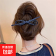 牛仔2025新款ins风复古发夹牛仔蝴蝶结扭扭夹高级后脑勺发饰女 一个装：深牛仔蝴蝶