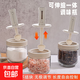 新款玻璃调料罐伸缩勺密封调味一体防潮厨房调料瓶家用味精盐罐组 新款调料罐 3件套 300ml