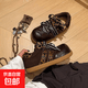 早秋格调2025新款秋季流行时尚内增高百搭豹纹休闲德训鞋复古板鞋 棕色 37