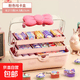 蝴蝶结发饰收纳盒可爱儿童发夹发卡首饰化妆品桌面防尘饰品收纳箱 大号马卡龙粉色