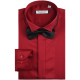 第五季 特价结婚庆典礼服衬衫男士法式燕子领衬衣丝光棉衬衫男长袖修身 红色SFL2Q30 40(体重参考66-70kg)