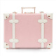 urecity时尚女士复古粉色手提箱迷你旅行箱12寸化妆箱可爱小清新皮箱 公主粉 3D压花 12寸手提箱