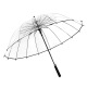 仟居佳 透明伞雨伞16骨挡雨时尚直杆伞长柄伞学生男女个性创意透明雨伞 直柄手柄-16骨透明雨伞