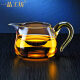 一品工坊 台湾公道杯高硼硅玻璃公杯纯手工加厚大号公道杯玻璃分茶器茶道玻璃茶海茶道茶具配件 黄把350ML