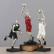 集思美 北欧现代装饰摆件创意篮球运动人物客厅办公室书柜电视柜博古架工艺品摆设 红黑白一套