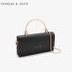 CHARLES&KEITH 女包CK6-10840136金属提把翻盖式钱包 黑色 XS