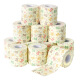 久洁（Jojell） 12卷盒装小熊卷纸印花纸巾可爱卡通有芯卷筒家用厕纸