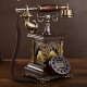 安斯艾尔 仿古电话机欧式老式复古电话机时尚创意家用座机实木奢华 插线-来显背光免提布线