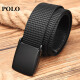 POLO 欧美时尚系列皮带休闲男士腰带板扣帆布带011-P111 黑色