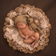新款儿童摄影服装满月宝宝艺术百天照影楼主题拍照服饰辅助道具毯 帽子+小熊玩偶+花型毯 新生儿(0-5个月)