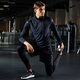 力为（Leevy）运动套装男跑步 秋冬保暖假两件跑步裤 运动外套卫衣 健身服 黑色 XL