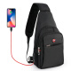 CROSSGEAR 男胸包腰包旅行休闲运动单肩包斜挎包 充电7.9英寸ipad/小米平板小背包大容量手机包CR-8002黑色