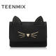 Teenmix/天美意2019春商场同款铆钉小猫包女斜挎包X1702AN9 黑色 F