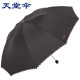 天堂伞大雨伞专卖雨伞强力拒水加大加固十骨纯色一色大折叠可2人共撑 双人黑色