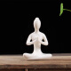 宇轩 现代简约创意瑜伽少女摆件 陶瓷工艺家居饰品 抽象人物壁柜小摆件 祈祷1号