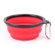 皮皮淘宠物碗便携式折叠碗狗碗狗硅胶碗宠物外出用品便携式硅胶碗 红色