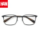 汉（Han Dynasty）纯钛近视眼镜框架男女款 防蓝光辐射电脑护目镜 43003 黑色 配1.56防蓝光镜片0-400度