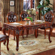艾米河 欧式实木餐桌椅组合美式橡木雕花长餐桌大桌子吃饭桌子1.4/1.6米 1.5米餐桌+6把皮拉扣餐椅