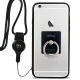 cance1 挂在脖子上的手机壳保护套带指环支架挂绳外壳适用于iPhone7/7Plus 黑色-支架款-(苹果7)4.7英寸