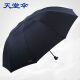 天堂伞雨伞三折10骨加大2-3人可用超大加固男女晴雨伞33212E碰 黑胶黑色