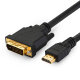 京像（JICHIA） HDMI转DVI转接线笔记本电脑显示器连接线机顶盒数据线 黑色 1.5米