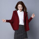 歌米拉 针织衫女开衫宽松短款秋季新款韩版蝙蝠袖披肩毛衣女外套 酒红 XL