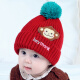 李晨曦（Lichenxi） 男女宝宝帽子冬季儿童套头护耳帽6-24个月婴幼儿加厚毛线帽婴儿 超小猴加里毛线单帽红色  均码（头围46-50CM6-24个月宝宝）