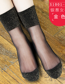 薄棉底丝袜亮丝银葱韩国金银丝女袜子抖单网红同款美腿袜打底裤袜丝袜