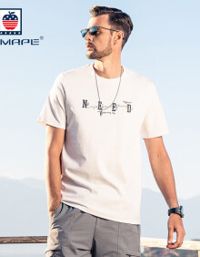 AEMAPE短袖T恤男士科技冰感夏季2024新款字母印花凉感冰丝体恤 白色 M (110-135斤)