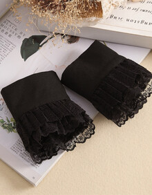 假袖子女蕾丝花边装饰衣服袖子毛衣袖子假袖口假袖子短接袖 黑色