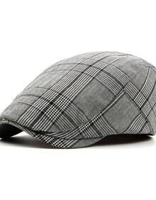 奇沛儿 帽子男女画英伦风时尚经典男士贝雷帽格子春夏天新款前进帽