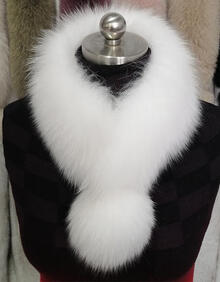 韩版新款小清新冬季毛球狐狸毛围脖真毛女狐狸毛毛围巾围脖毛领子 纯